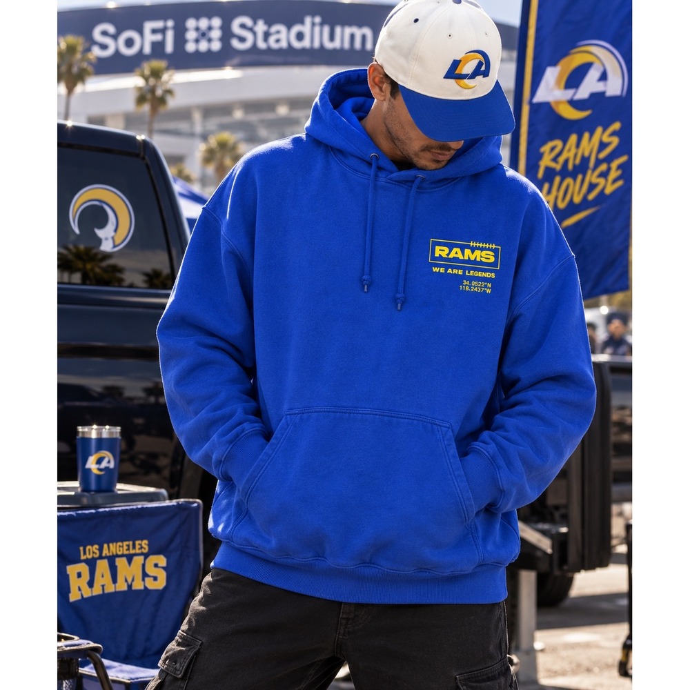 LEGENDS LA Rams Fairfax Pullover Hoodie NWT Royal Blue XL Limited Edition